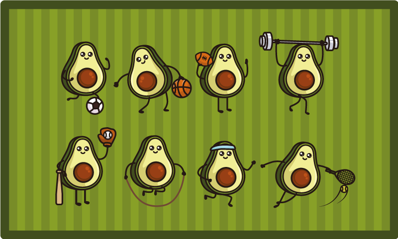 Anime αβοκάντο παιδικό χαλί βινυλίου - TenStickers