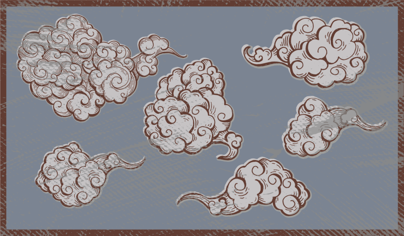 σύννεφα με στροβιλίζεται χαλί από βινύλιο - TenStickers