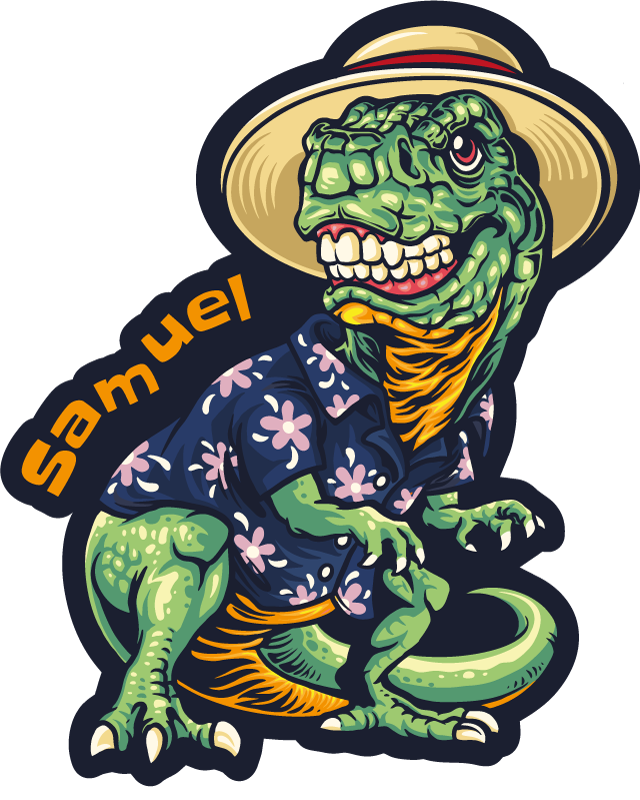 T rex δεινόσαυρος σε χαλί κρεβατοκάμαρας διακοπών - TenStickers