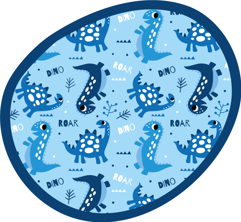 μπλε δεινόσαυροι βρυχηθμός και χαλί βινυλίου - TenStickers