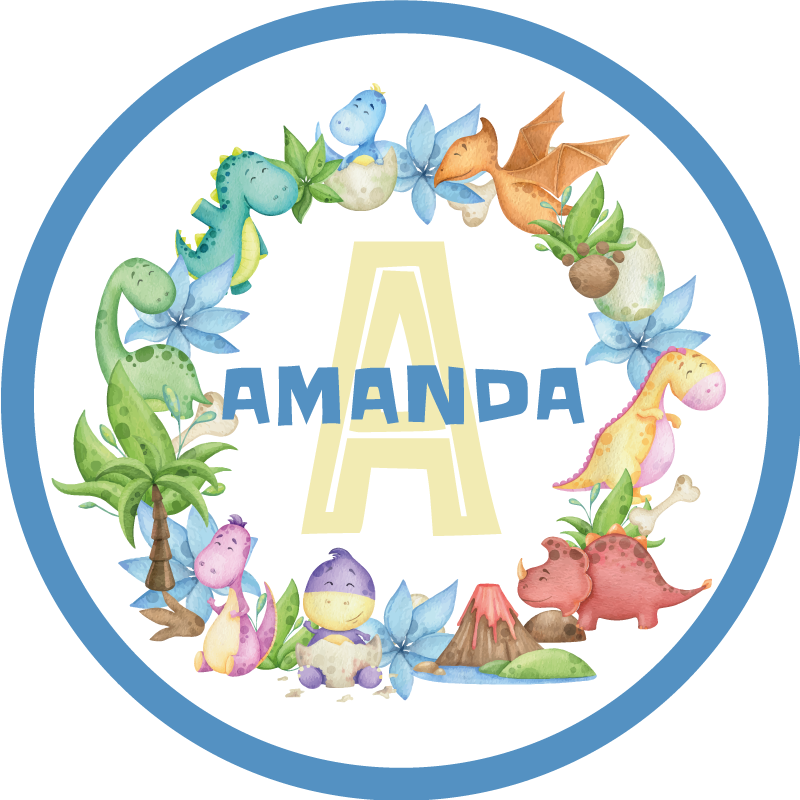 Βινυλιακό χαλί με όνομα κύκλος δεινοσαύρων - TenStickers