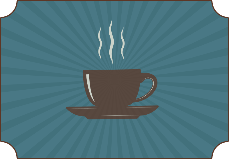 μοντέρνο χαλί εσπρέσο φλιτζάνι καφέ μπλε φόντο - TenStickers