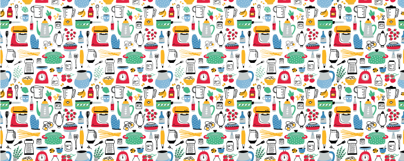 κουβέρτα βινυλίου με πολύχρωμη κουζίνα - TenStickers