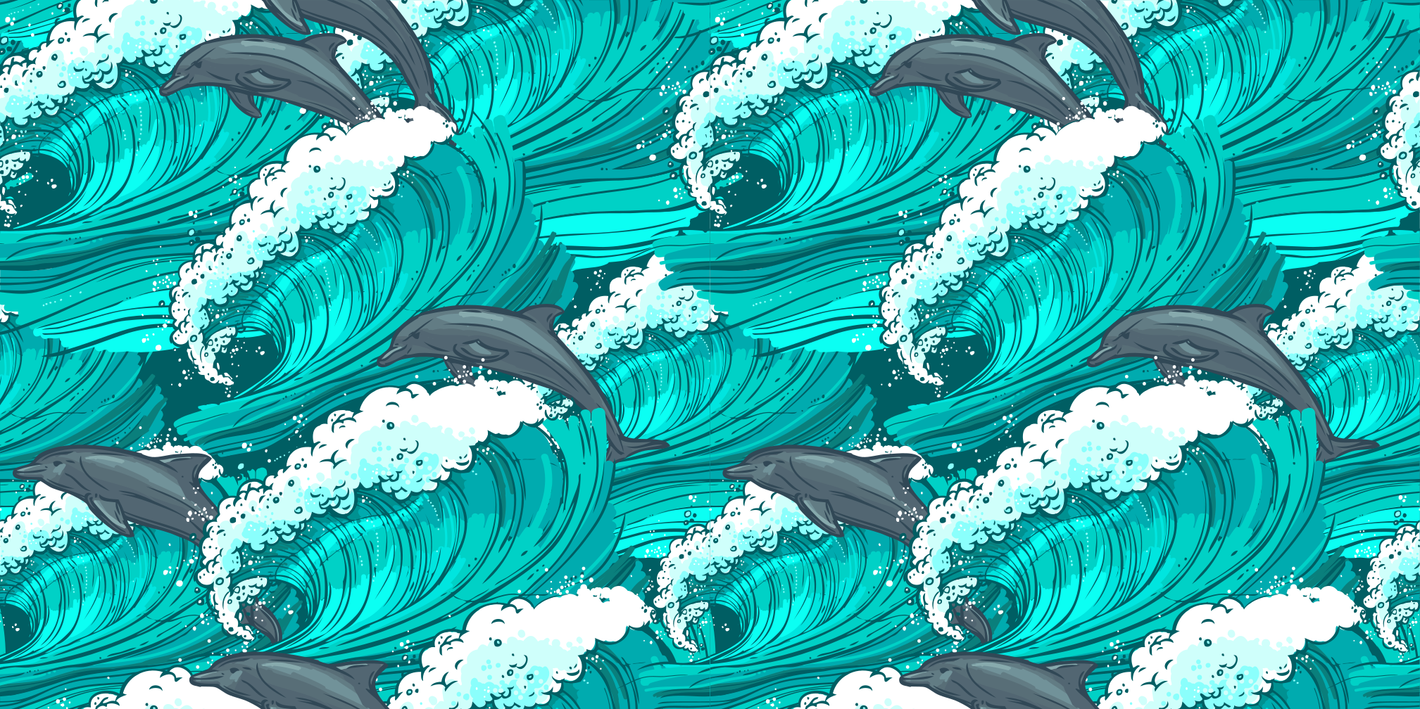 δελφίνι στο χαλί βινυλίου ζώων στον ωκεανό - TenStickers