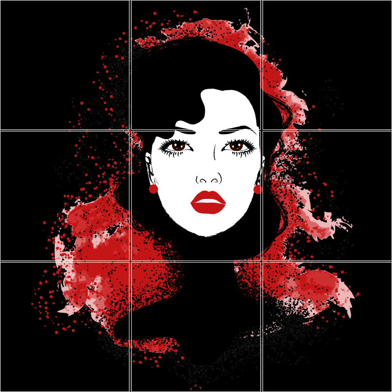 μοντέρνα χαλί πλακιδίων τοίχου ζωγραφικής προσώπου - TenStickers