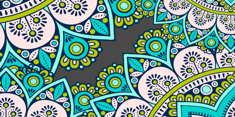 χαλί μάνταλα ζωντανό βοτανικό μοτίβο - TenStickers