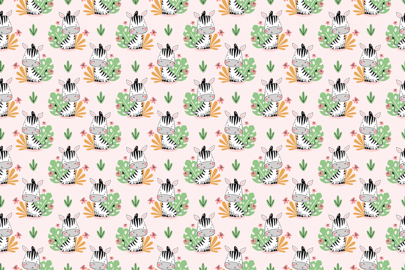 όμορφη ζέβρα για παιδικά χαλιά βινυλίου για παιδιά - TenStickers