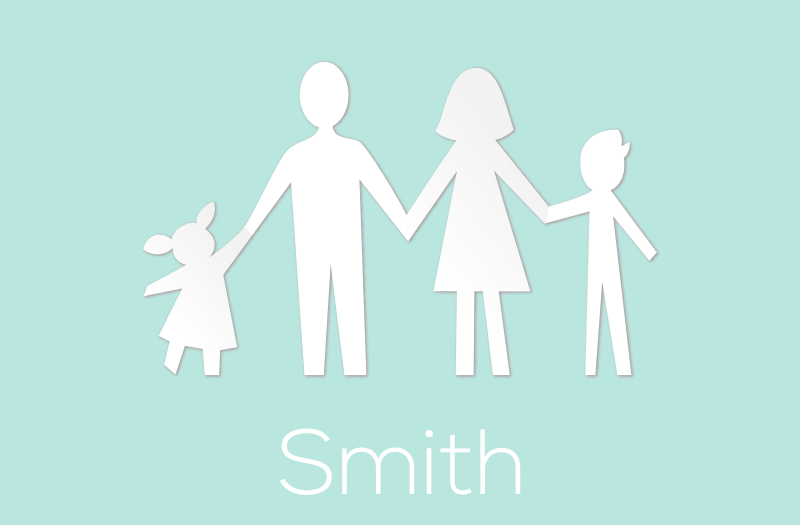 μέλη της οικογένειας με εξατομικευμένο όνομα - TenStickers