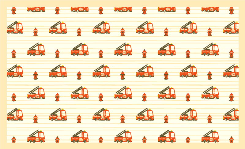 πυροσβεστικό όχημα και χαλί βινυλίου για παιδιά - TenStickers