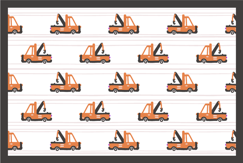 ριγέ κόκκινο φορτηγό παιδικό χαλί βινυλίου - TenStickers