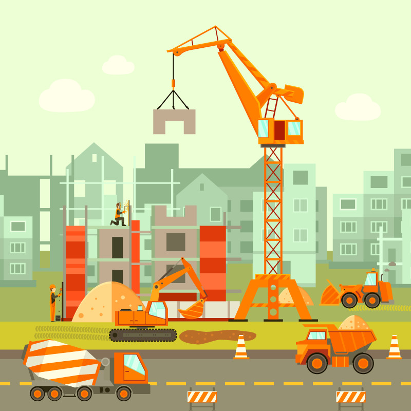 εργοτάξιο φορτηγά παιδική κουβέρτα βινυλίου - TenStickers