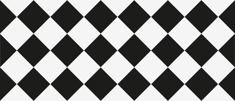 μαύρο και άσπρο ρόμβες πλακιδίων χαλί - TenStickers