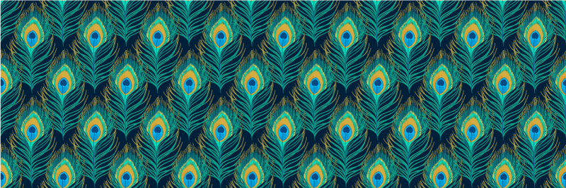 χαλί από βινύλιο εκτύπωσης με φτερό παγώνι - TenStickers