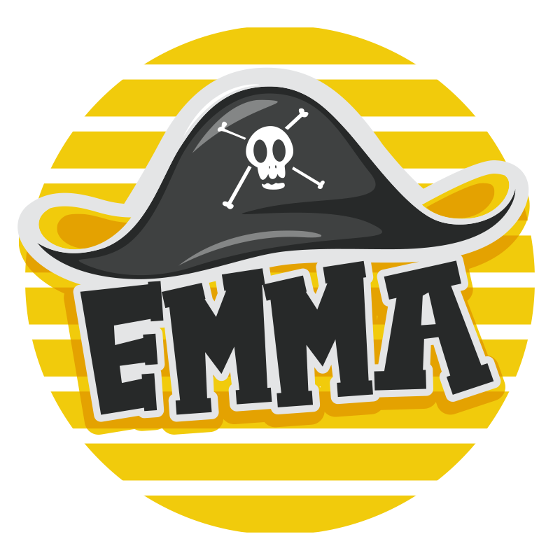 Βινυλιακό χαλί με όνομα πειρατικό θέμα - TenStickers