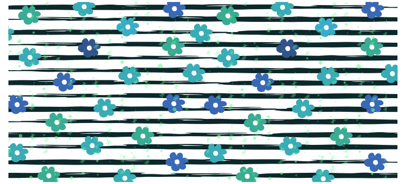 αρκετά χαλί από ριγέ βινύλιο με λουλούδια - TenStickers