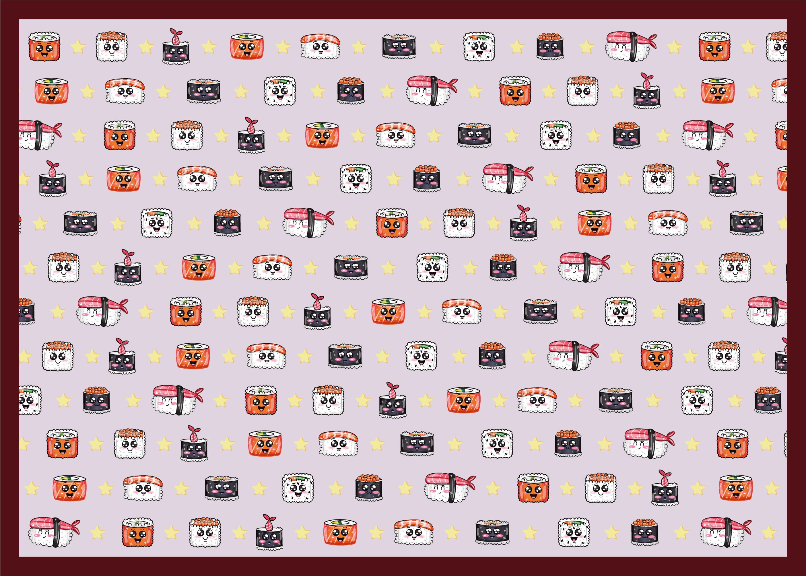 παιδικό χαλί δαπέδου μοτίβο κινουμένων σχεδίων σούσι - TenStickers