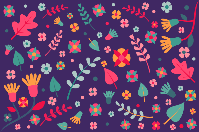 λουλουδάτο χαλί από βινύλιο πουά - TenStickers