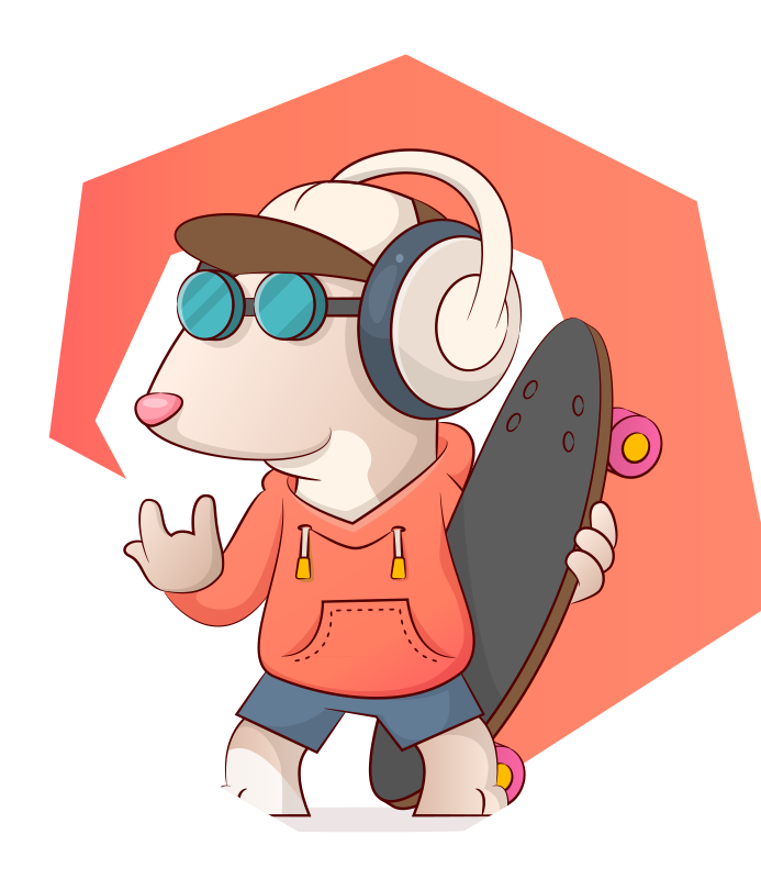 μοκέτα βινυλίου εικονογράφηση ποντικιού σκέιτερ - TenStickers