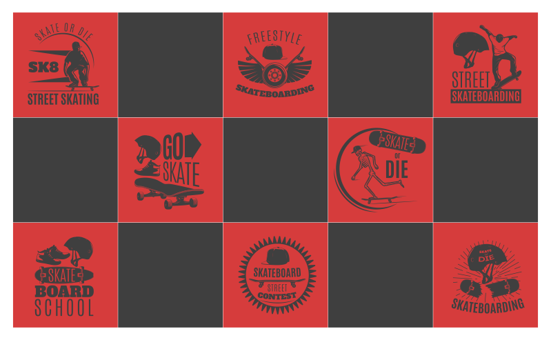 παιχνίδι βινυλίου χαλί με θέμα το skateboard - TenStickers