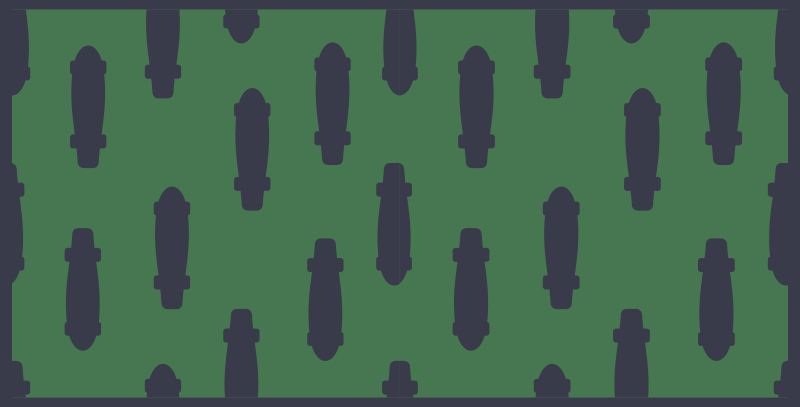 πράσινο και μαύρο skateboard έφηβος χαλί βινυλίου - TenStickers