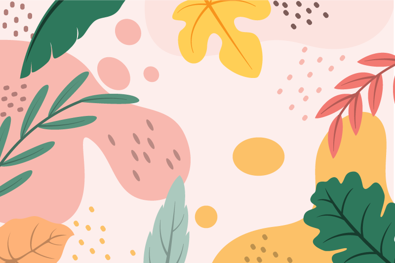 φθινόπωρο τροπικά φύλλα floral χαλί - TenStickers