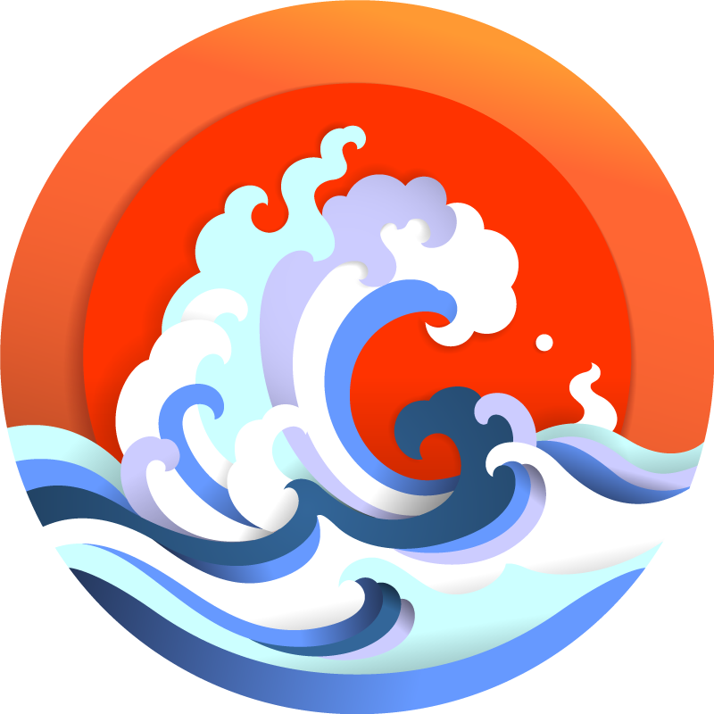 χαλί βινυλίου φύσης ήλιου και κύματος - TenStickers