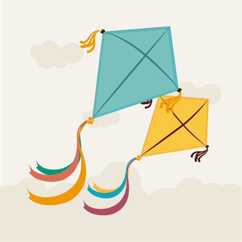 χαρταετό και σύννεφα - TenStickers