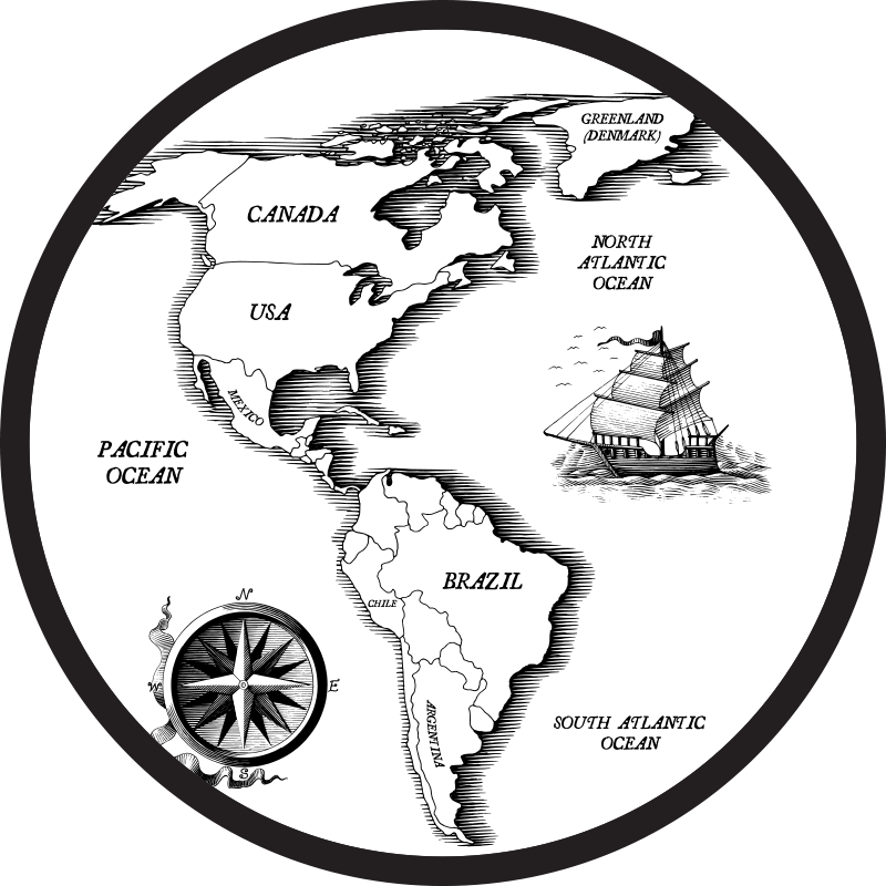 χαλί παγκόσμιου χάρτη αμερικανικής ηπείρου - TenStickers