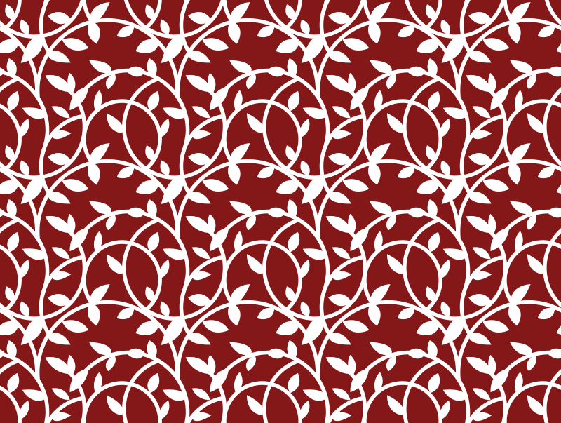 λουλουδάτο χαλί με κόκκινο και λευκό φύλλο - TenStickers