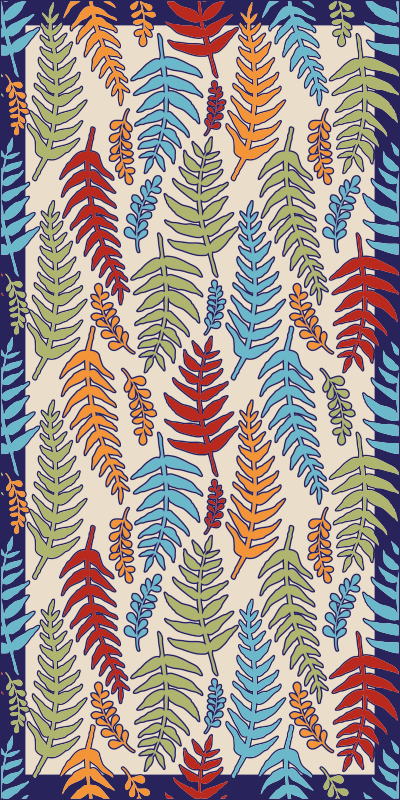 xαλί βινυλίου με λουλούδια βοτανικές ρίγες - TenStickers