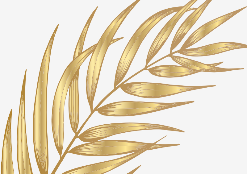 xαλί βινυλίου με λουλούδια χρυσό σχέδιο φυλλώματος - TenStickers