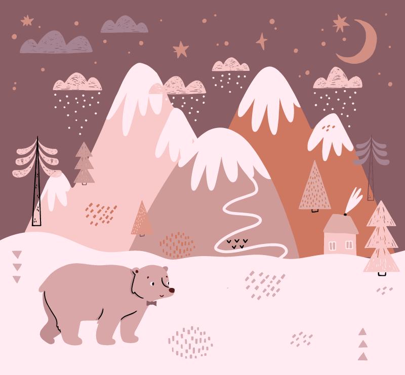 ζώα στυλ για παιδιά σκανδιναβικό χαλί βινυλίου - TenStickers