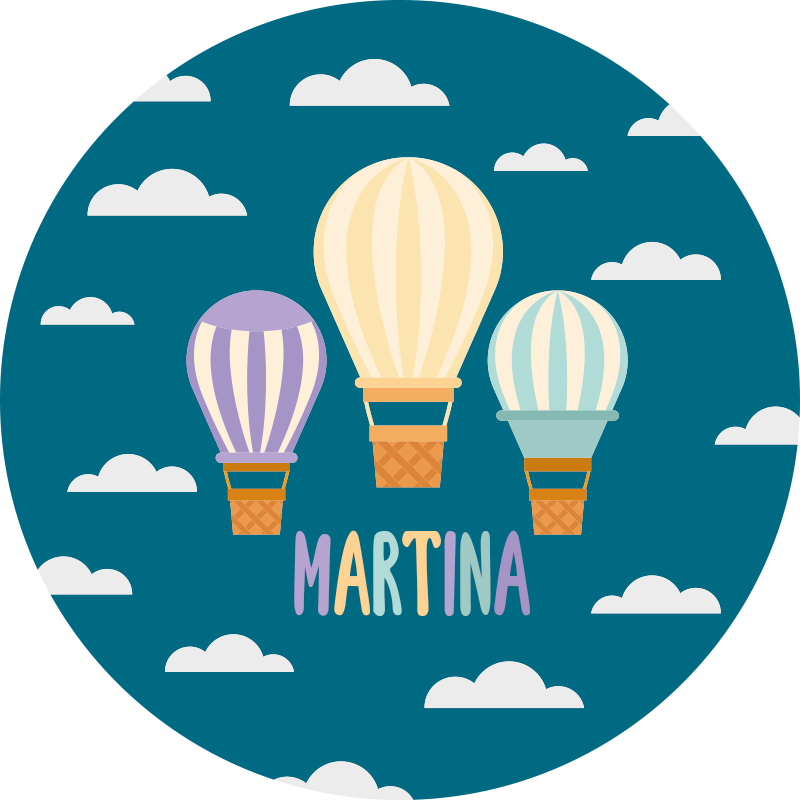 εξατομικευμένο χαλάκι με μπαλόνια και σύννεφα - TenStickers