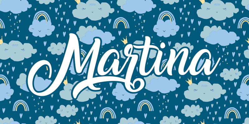 μοκέτα βινυλίου μπλε σύννεφα με όνομα - TenStickers