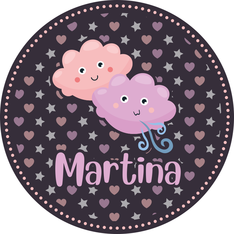 μοκέτα βινυλίου μωβ σύννεφα με όνομα - TenStickers