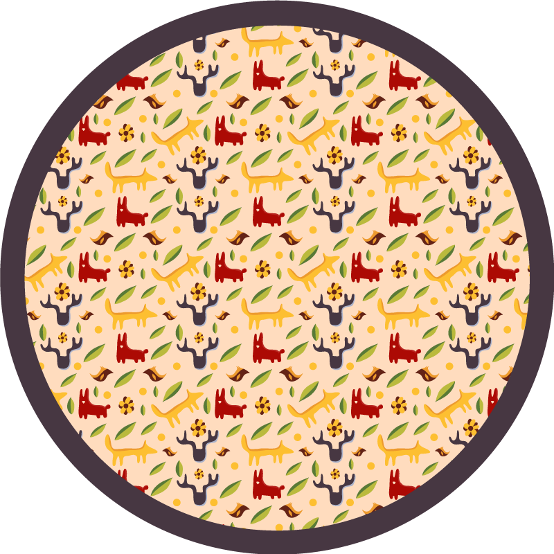 μοκέτα βινυλίου πολύχρωμα ζώα του δάσους - TenStickers