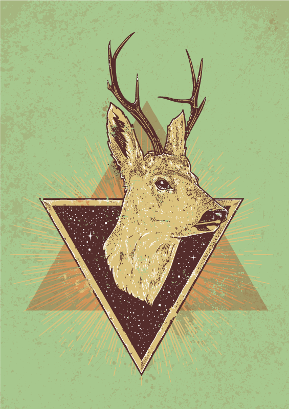 τρίγωνο ελάφι ζωικό χαλί από βινύλιο - TenStickers