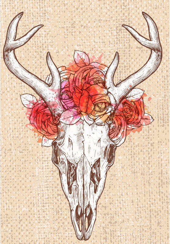 λουλουδάτο χαλί βερνικιού αρσενικό ελάφι - TenStickers