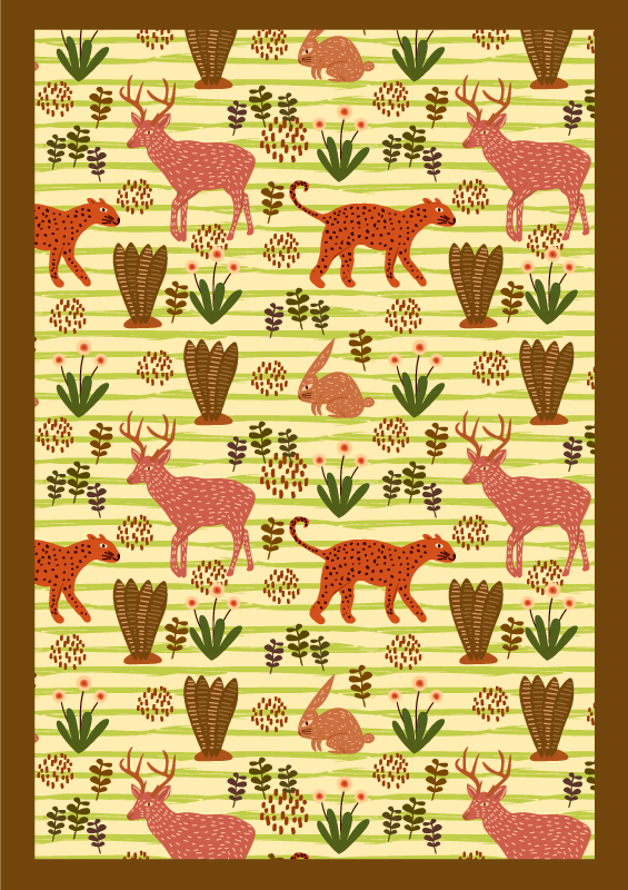 πράσινο χαλί μοτίβο βερνικιού ελάφι - TenStickers