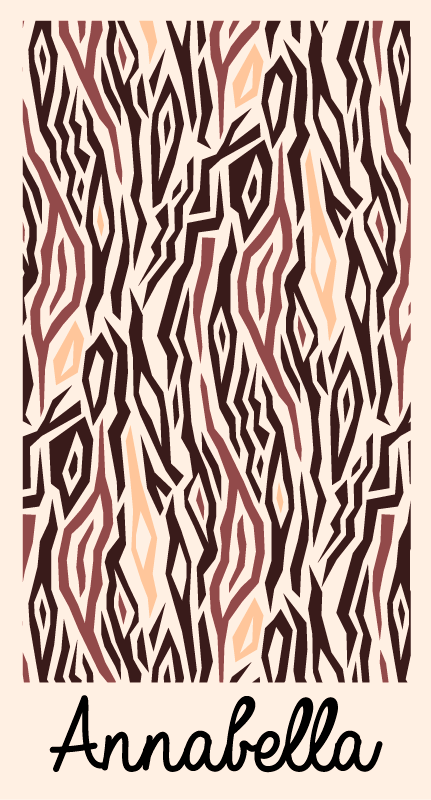 Βινυλιακό χαλί με όνομα στυλιζαρισμένο ζωικό μοτίβο - TenStickers