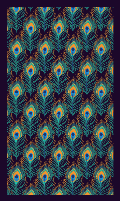 χαλί κρεβατοκάμαρας μοτίβο φτερού παγωνιού - TenStickers