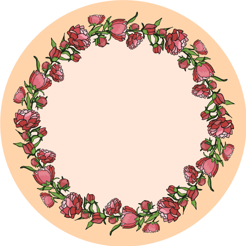 λουλουδάτο χαλί peony pink boarder - TenStickers