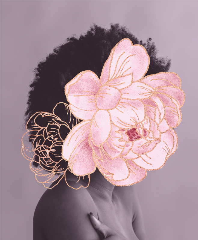 xαλί σαλονιού χαριτωμένη βοτανική σιλουέτα - TenStickers