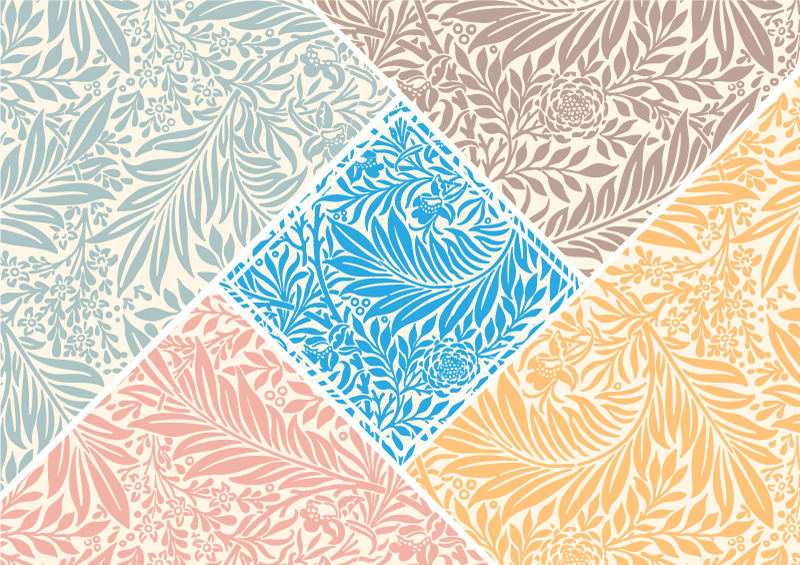 ρετρό πολύχρωμα φύλλα πλακάκια δαπέδου κουζίνας - TenStickers