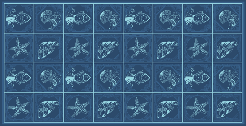 διακοσμητικά θαλάσσια ζωή πλακάκια ζωικό χαλί - TenStickers