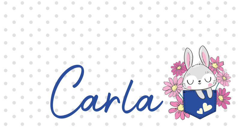 μοκέτα βινυλίου γκρι λαγουδάκι με όνομα - TenStickers