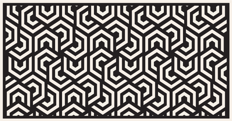 xαλί γεωμετρικού σχεδιασμού ασπρόμαυρα εξάγωνα - TenStickers