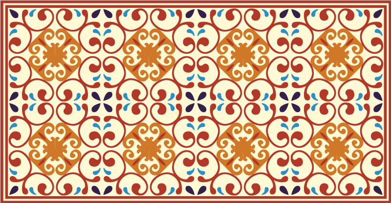 Vintage πλακάκια πολύχρωμο χαλί βινυλίου - TenStickers