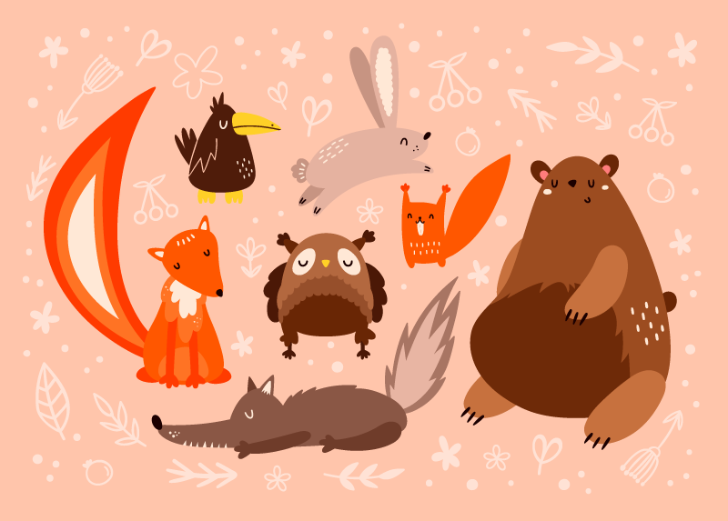 παιδικά ζώα παιδικά χαλιά βινυλίου - TenStickers