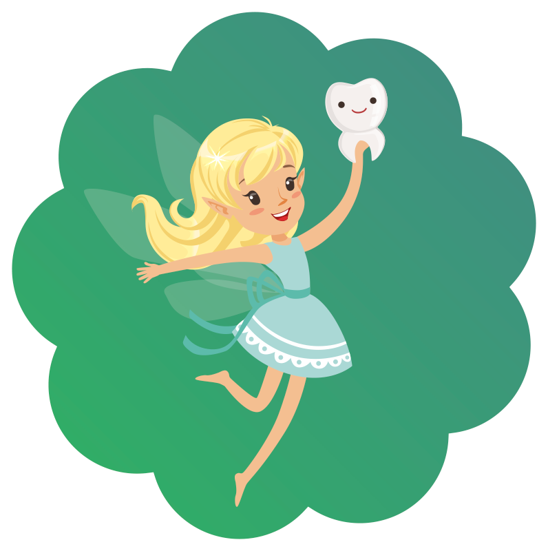 δόντι νεράιδα με δόντι χαμογελαστά παιδικά κουβέρτα βινυλίου - TenStickers